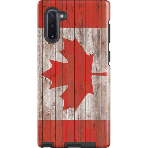 Canadian Flag Dark Wood Galaxy Cases
